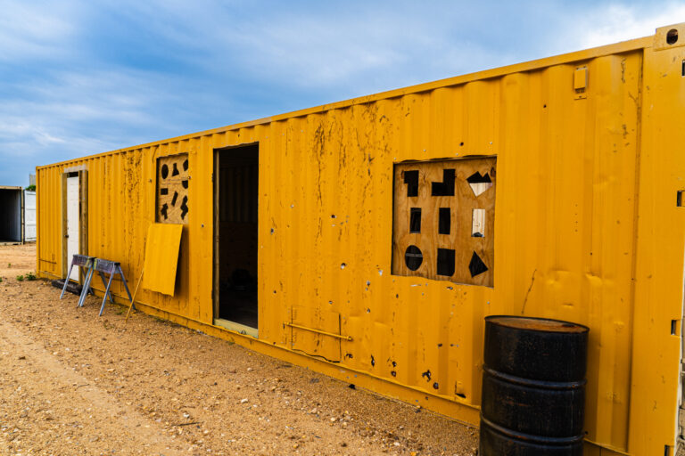 T1G Range 4 Hogan's Alley exterior with sniper holes