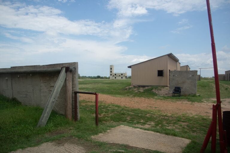 T1G MOUT north sniper hide, view from Embassy front door