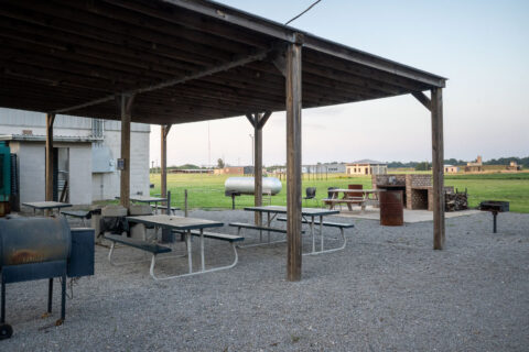 Common area tables and shade