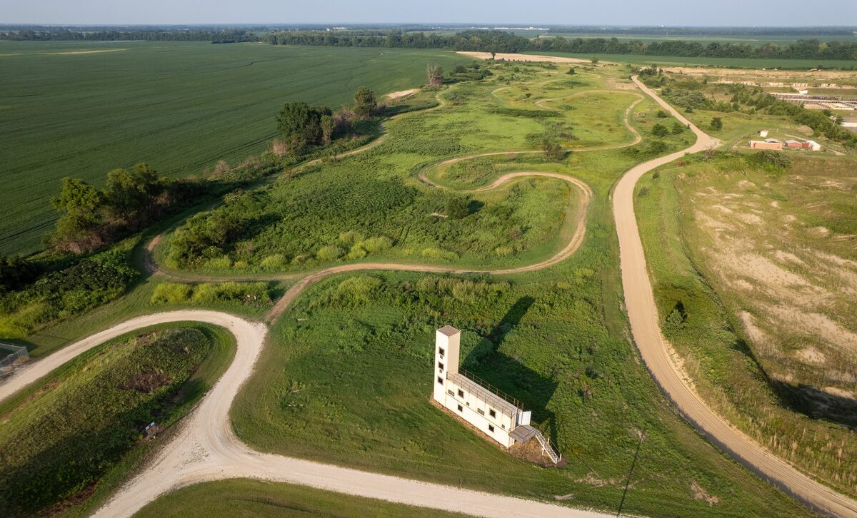 Unimproved roads track aerial